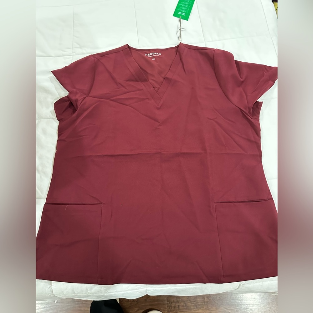 Mandala scrubs 3xl burgundy/maroon